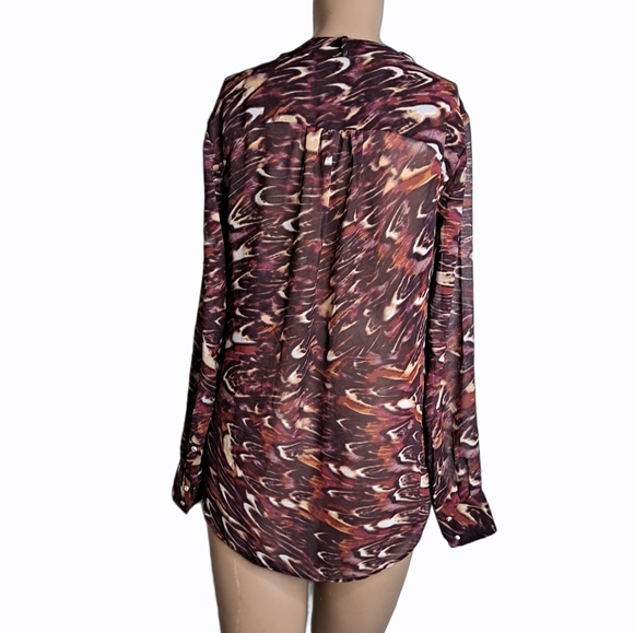 Bebe sheer mixed color button down shirt size S - Picture 3 of 4